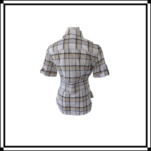 NWT! Lafayette 148 Plaid Blouse with Belt Sz 8 - Picture 3 of 8